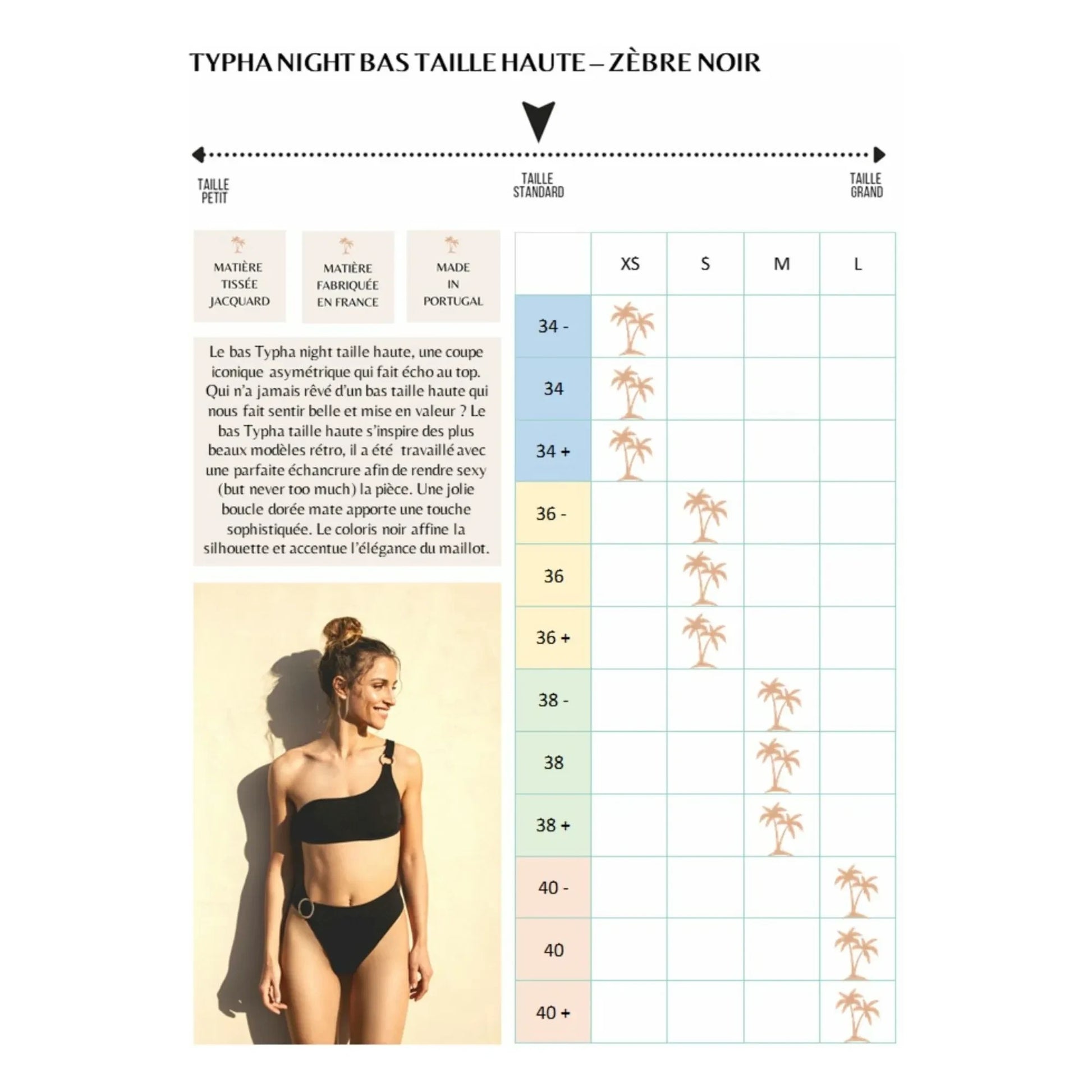Fresh & Salt - Typha High Waist Swimsuit Bottom Zebra Zebra | Black