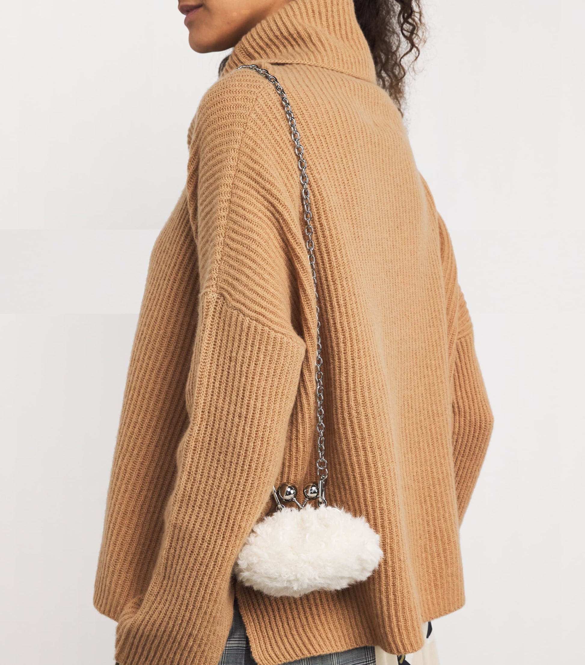 Faux Fur Pasticcino Nano Bag IVORY