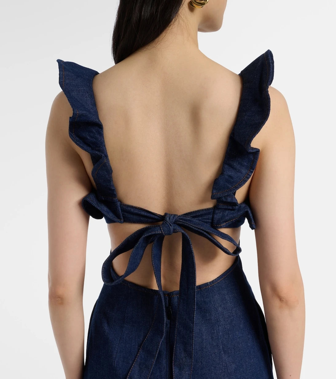Zimmermann - Aster ruffled denim midi dress