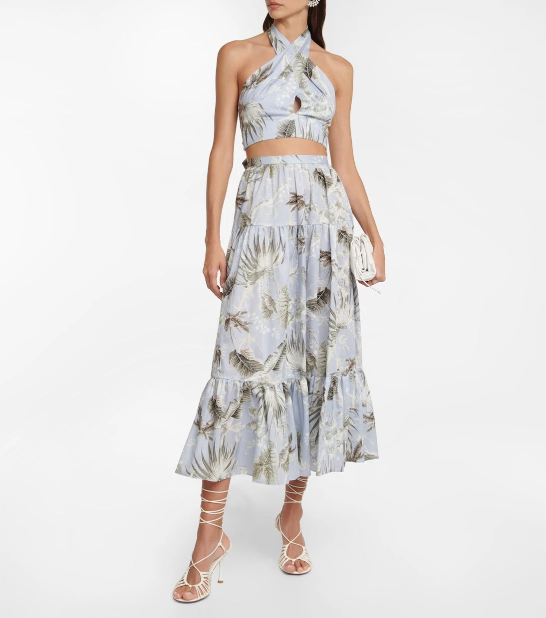Erdem - Olympia printed cotton midi skirt