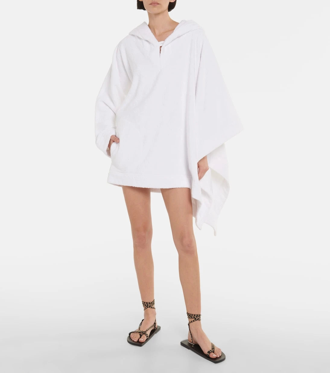 Alaïa - Cropped cotton terry hoodie