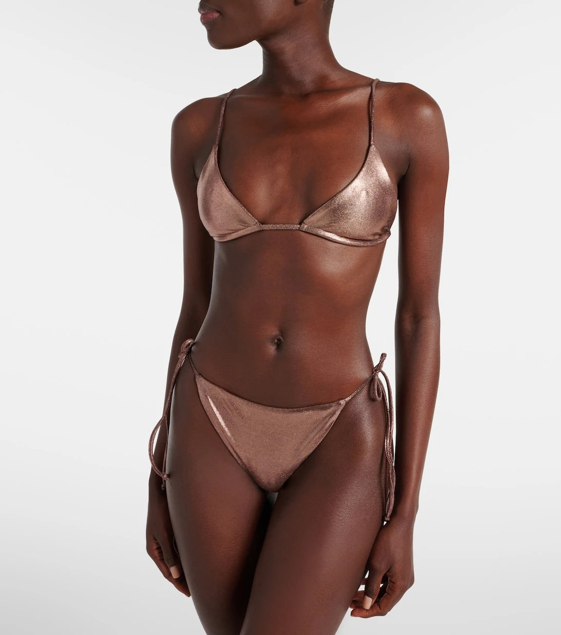 Jade Swim - Via lamé bikini top