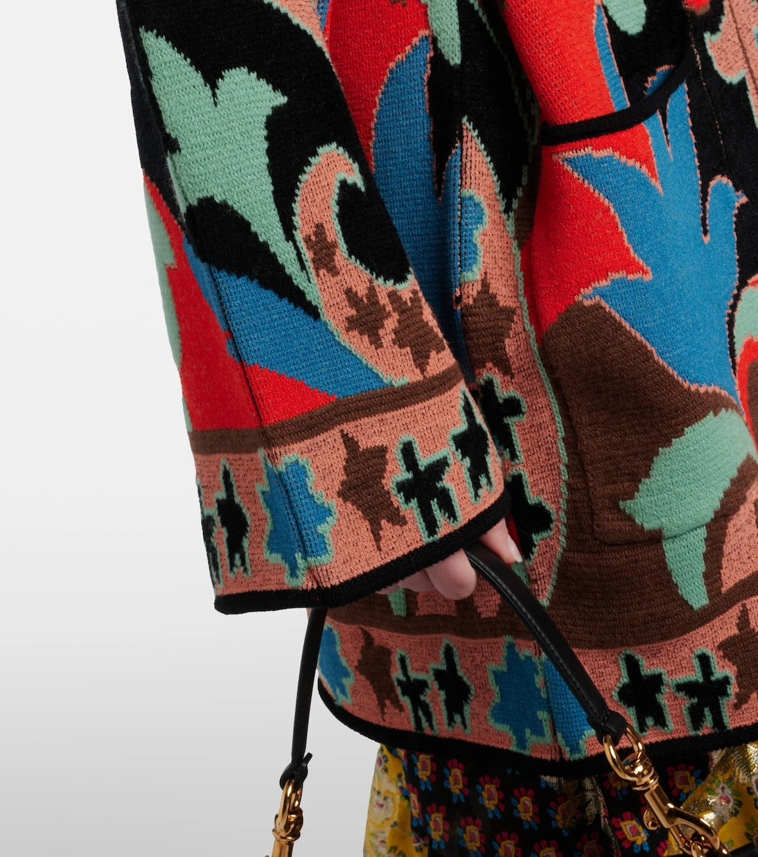 Etro - Jacquard wool-blend wrap cardigan