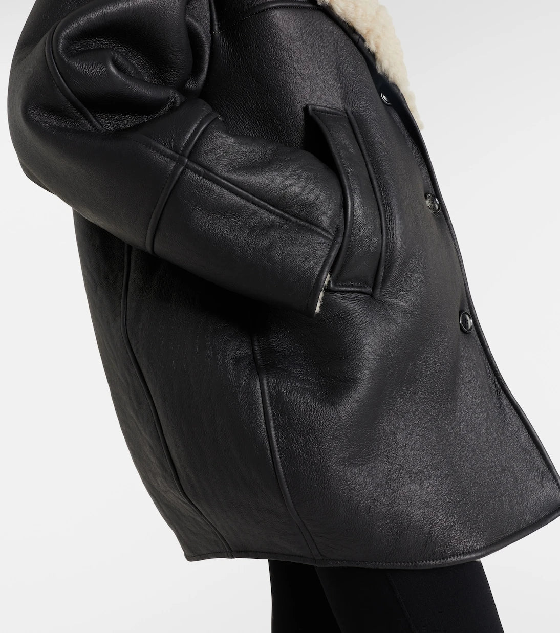 Alaïa - Shearling-lined leather coat