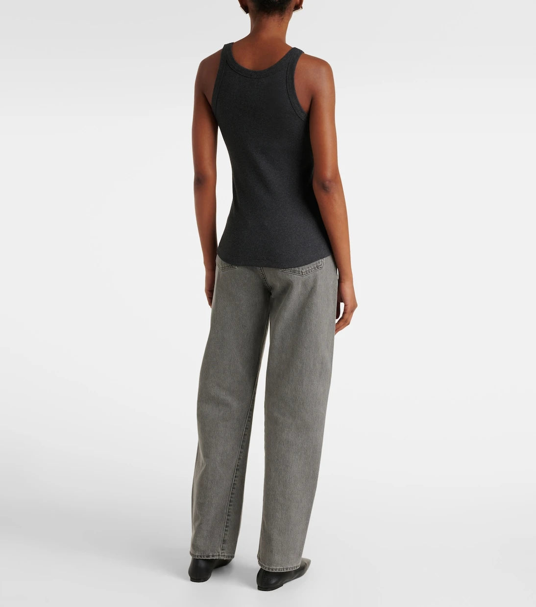 Toteme - Ribbed-knit cotton-blend jersey tank top