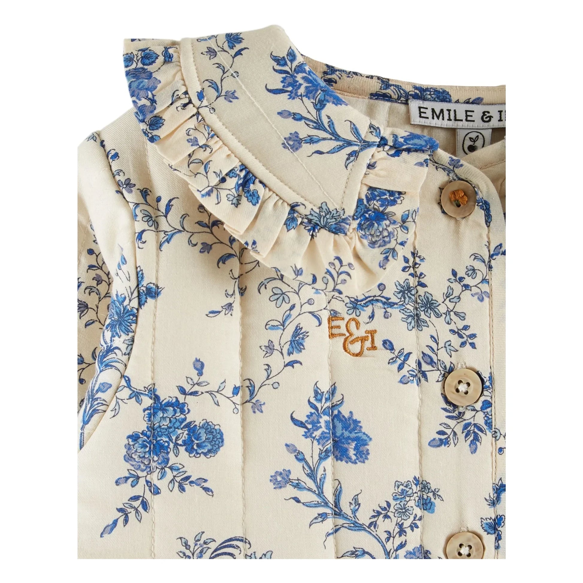 Emile et Ida - Floral Quilted Jacket | Ecru