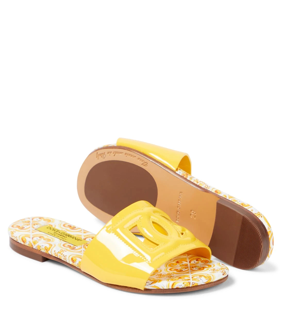 Dolce&Gabbana Kids - أحذية مول مفتوحة من الجلد اللامع