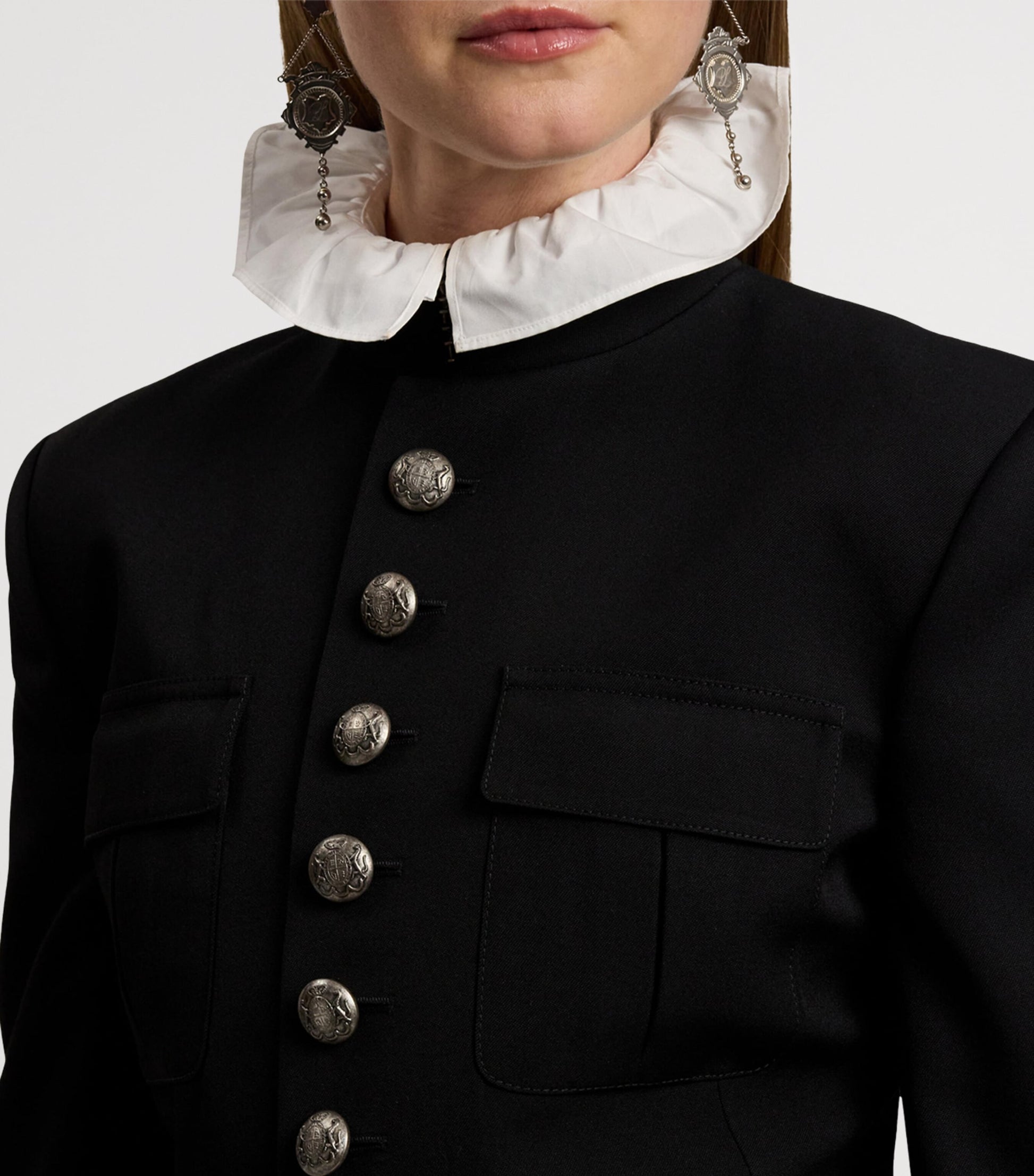 Ralph Lauren Collection Black Wool Grain de Poudre Eliza Jacket