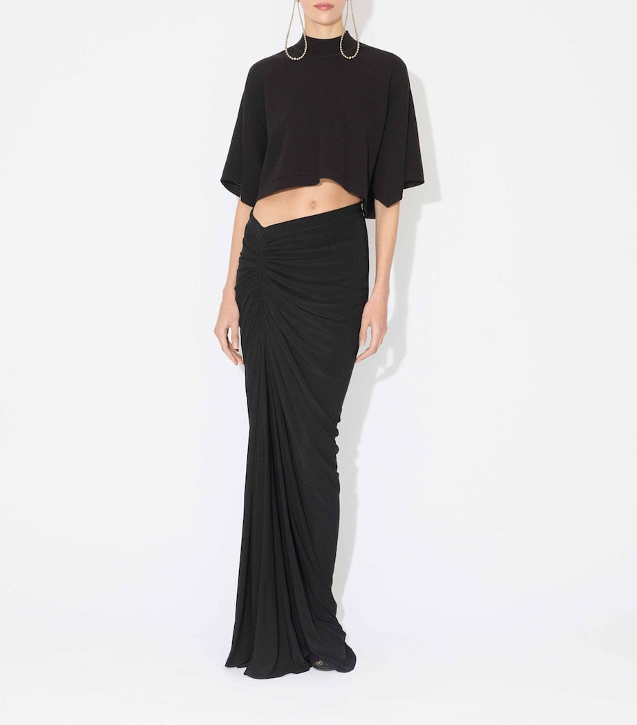 Alaïa Gathered Asymmetric Maxi Skirt