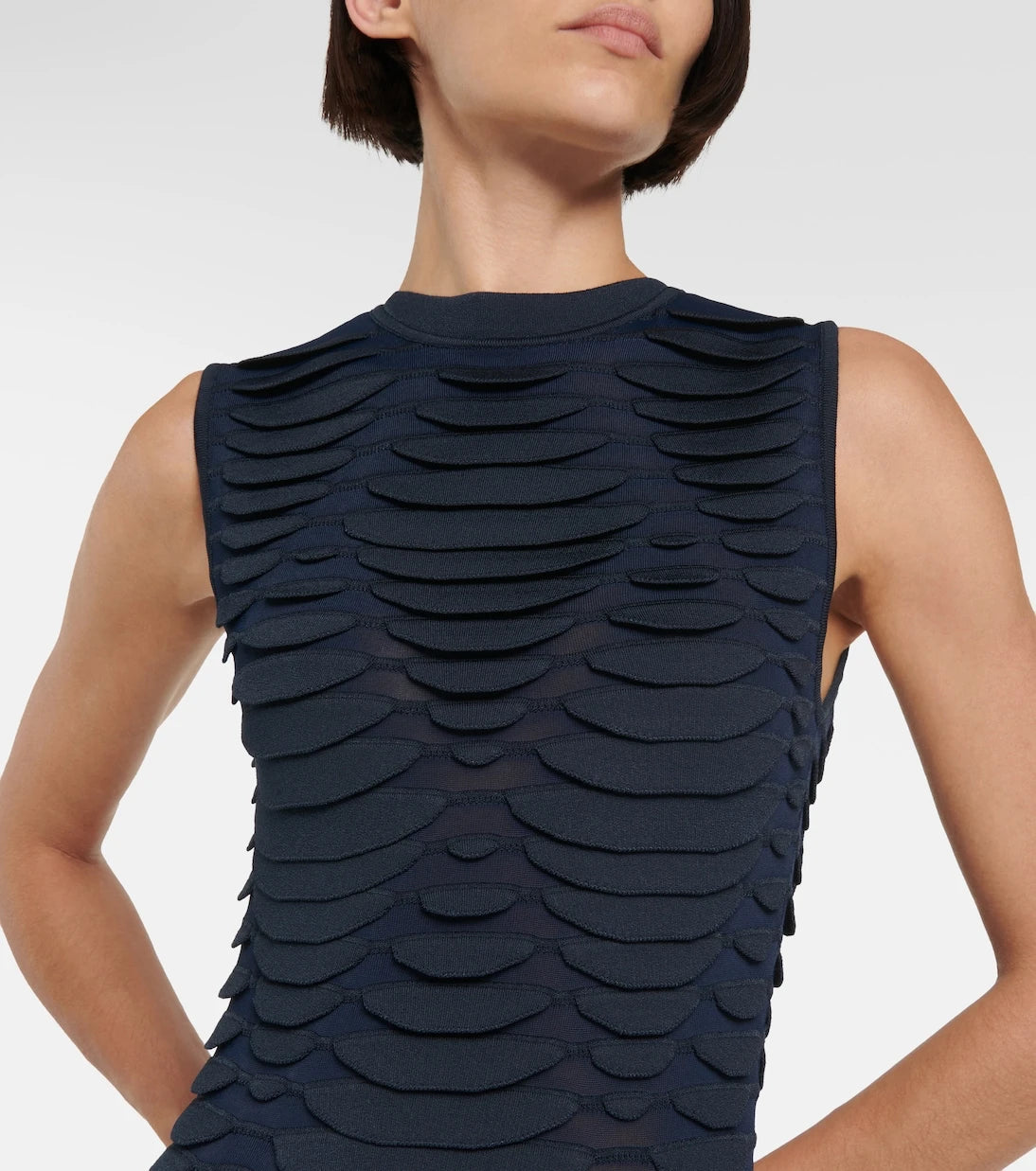 Alaïa - Snake-effect knit minidress