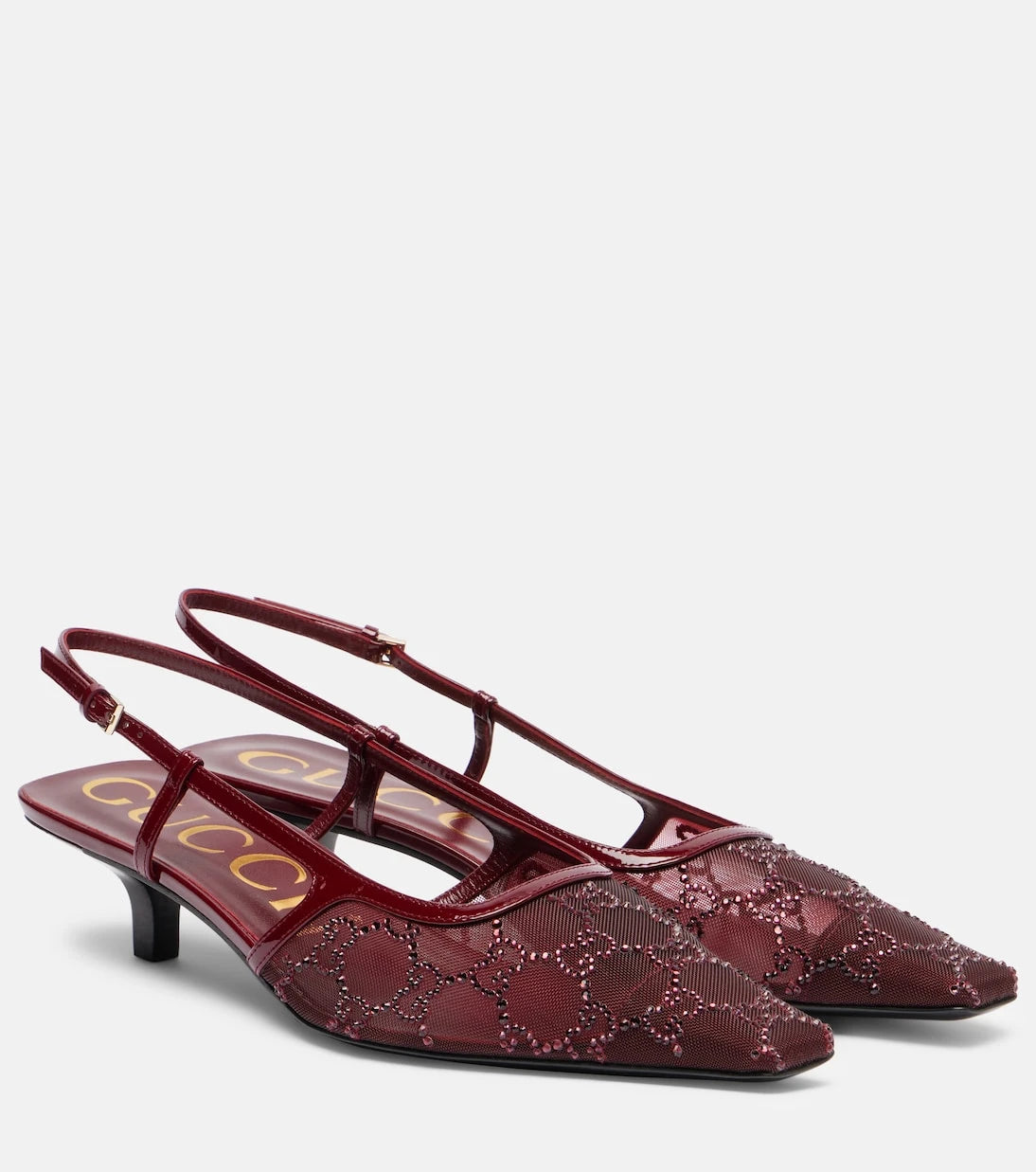 Gucci - GG Demi mesh slingback pumps