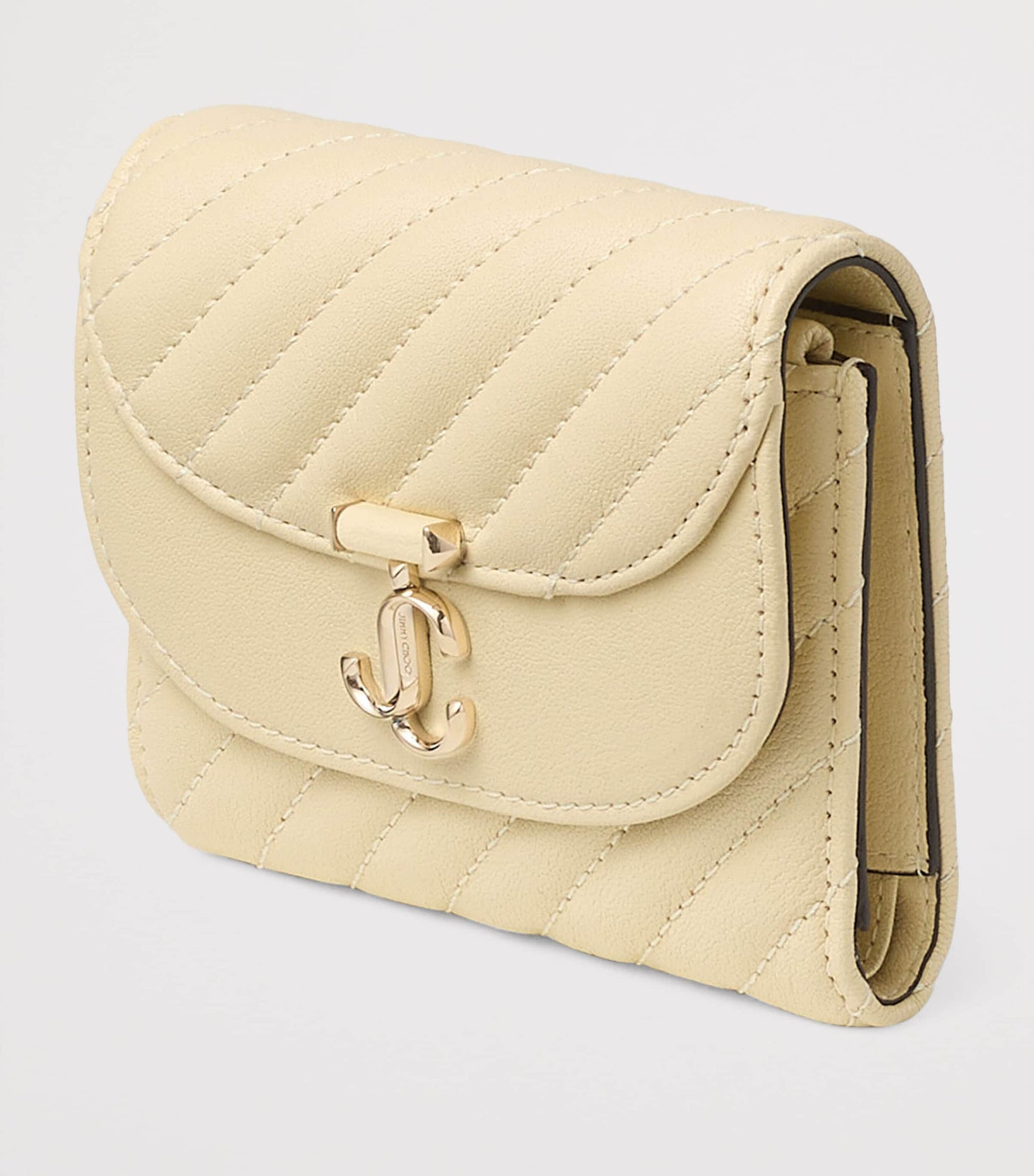 Beige Curve Marinda Leather Wallet