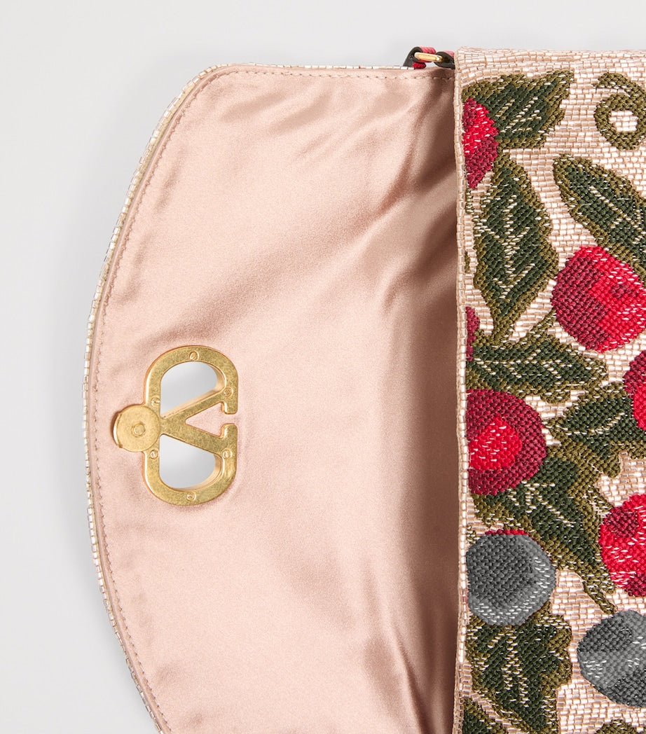 Valentino Garavani Multi Silk Vain Cherry Clutch Bag