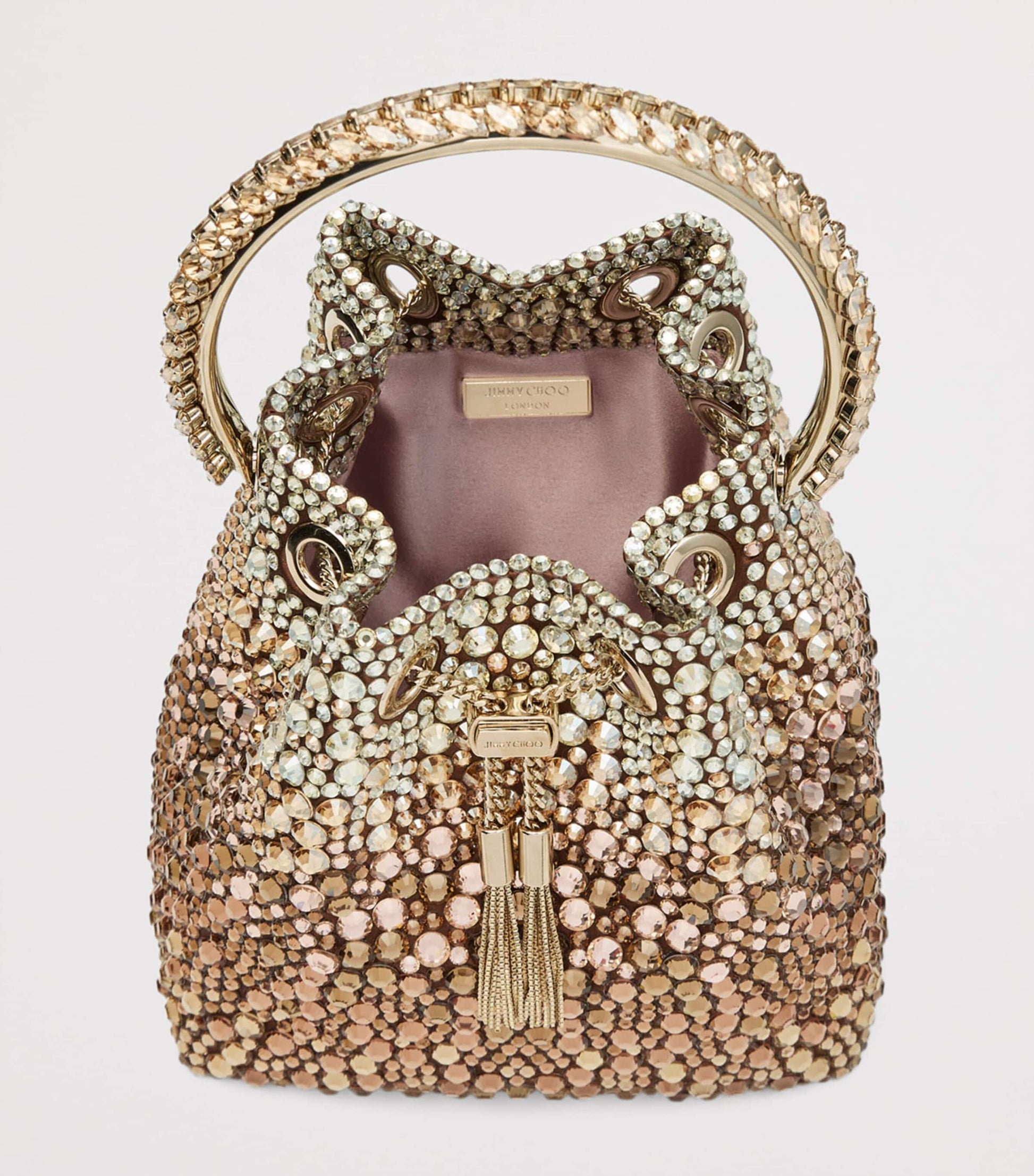 Jimmy Choo Metallic Bon Bon Embellished Top-Handle Bag
