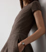 Ralph Lauren Collection Brown Wool Tick-Weave Margaret Midi Dress
