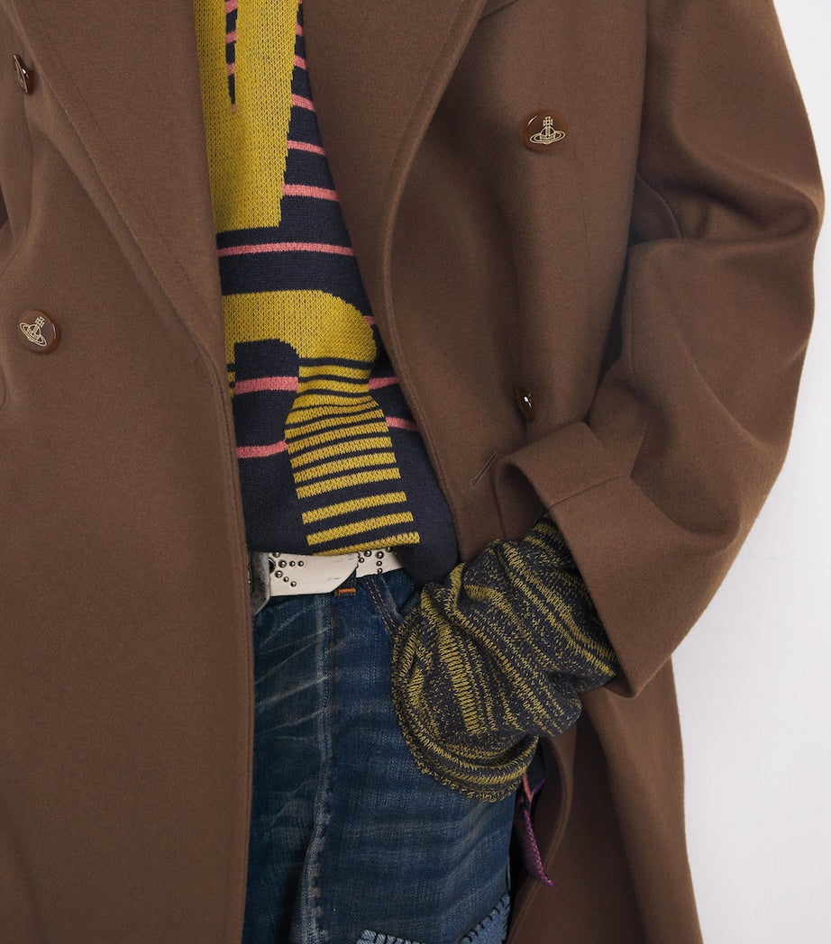 Vivienne Westwood Beige Wool-Cashmere Melton Overcoat