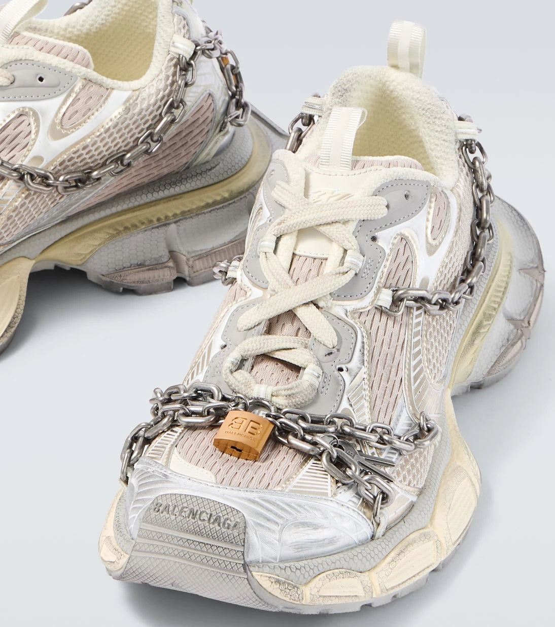 Balenciaga - 3XL chain-detail mesh sneakers