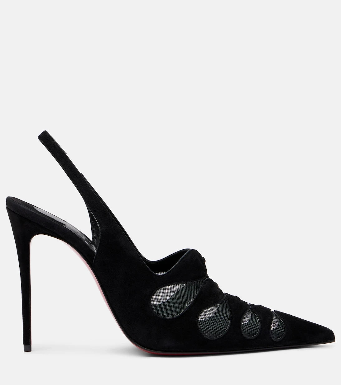 Christian Louboutin - Circus Max suede and mesh slingback pumps