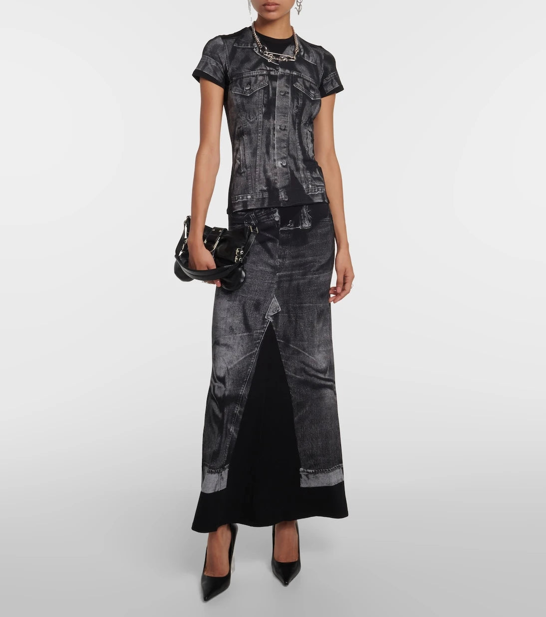 Jean Paul Gaultier - Trompe l'œil jersey maxi skirt