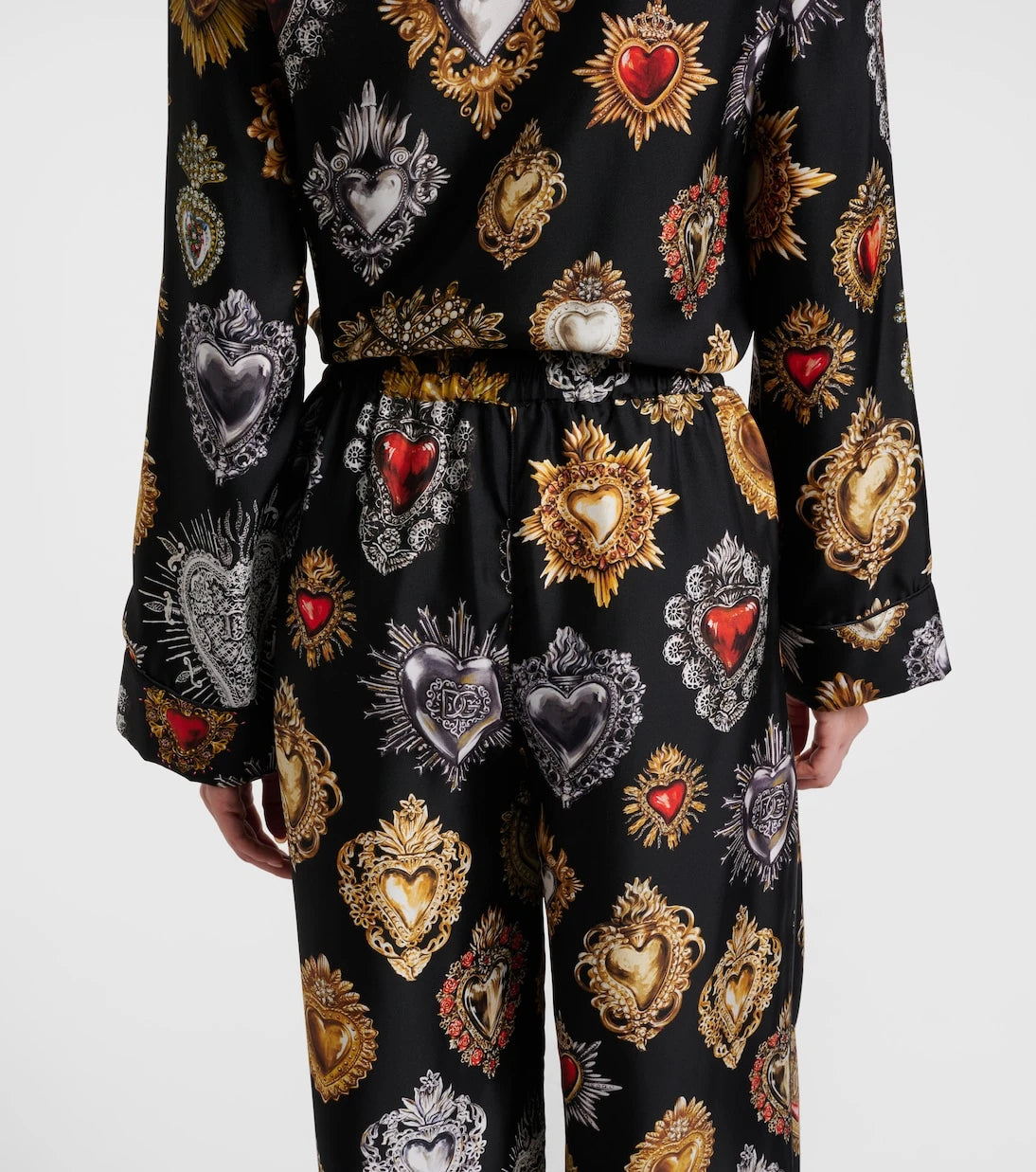 Dolce&Gabbana - Devotion ipek dimi palazzo pantolon