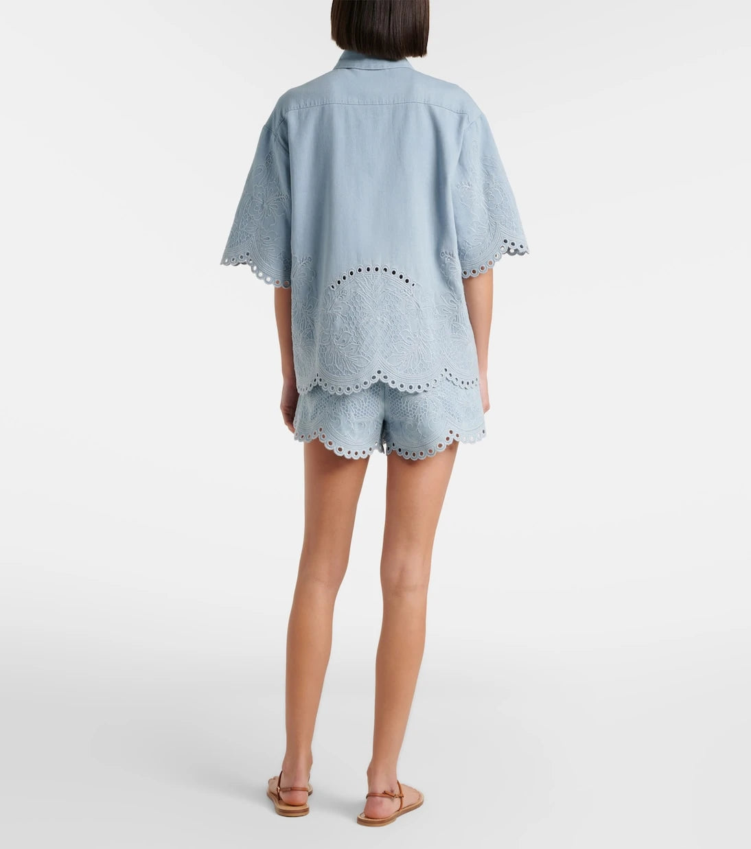 Zimmermann - Daylight floral embroidered cotton shorts