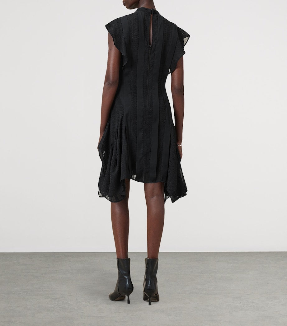 AllSaints Black Asymmetric Fleur Dress