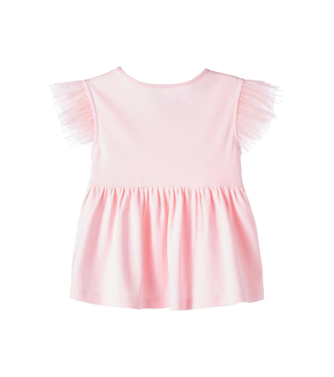Self-Portrait Kids - Tulle-trimmed cotton jersey top