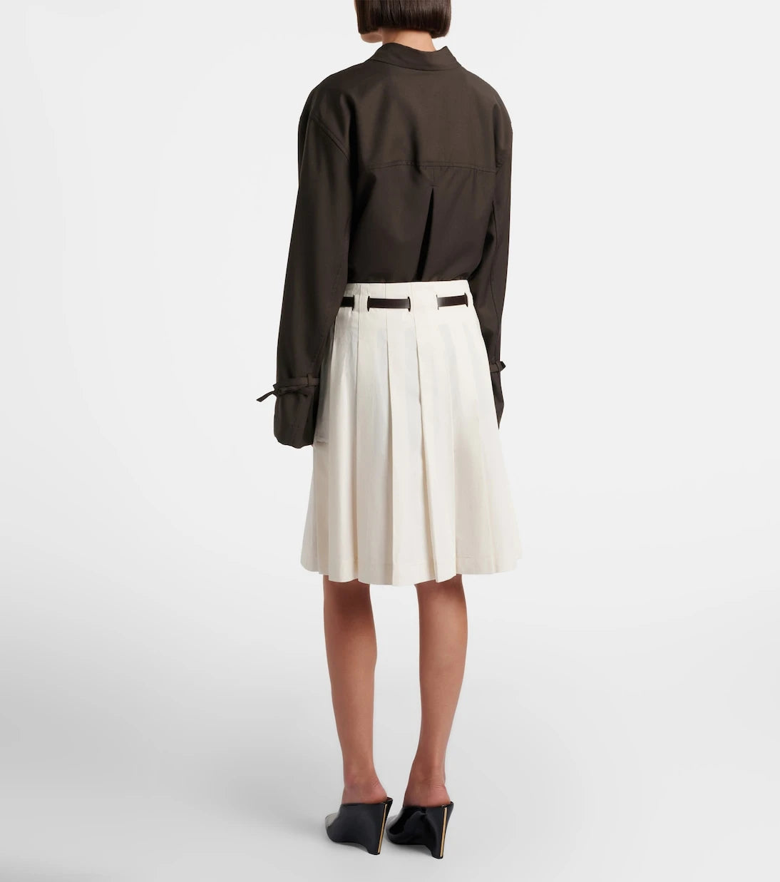 Ferragamo - Belted cotton and silk miniskirt