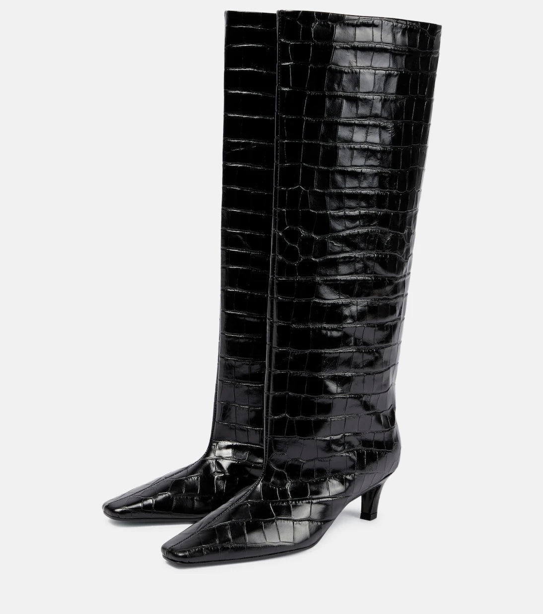 Toteme - Croc-effect leather knee-high boots
