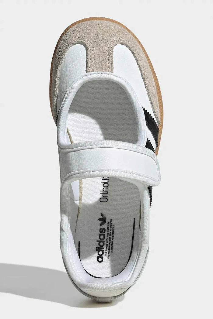 adidas Originals çocuklar için deri balerin ayakkabıları SAMBA JANE