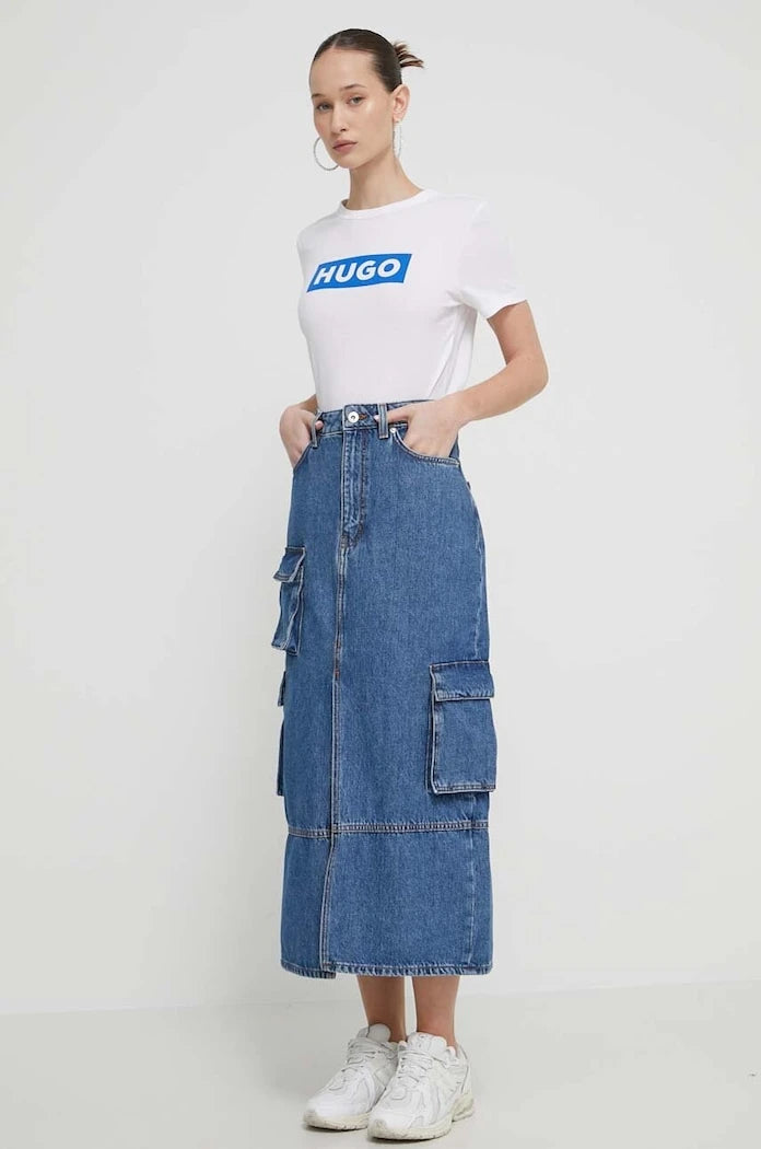 HUGO Blue basic kadın pamuklu Classic Tee_B