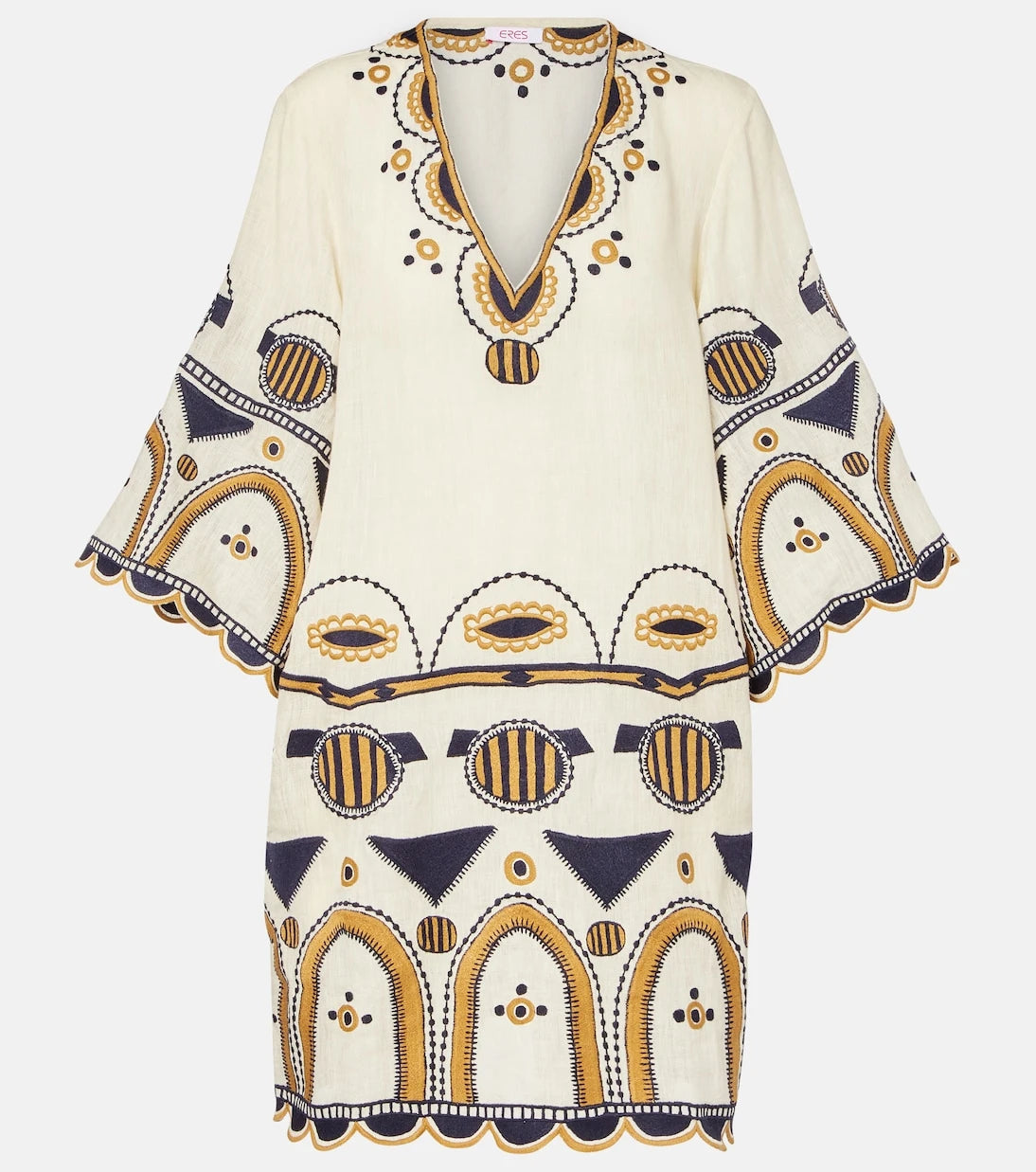 Eres - Medaillon embroidered linen minidress