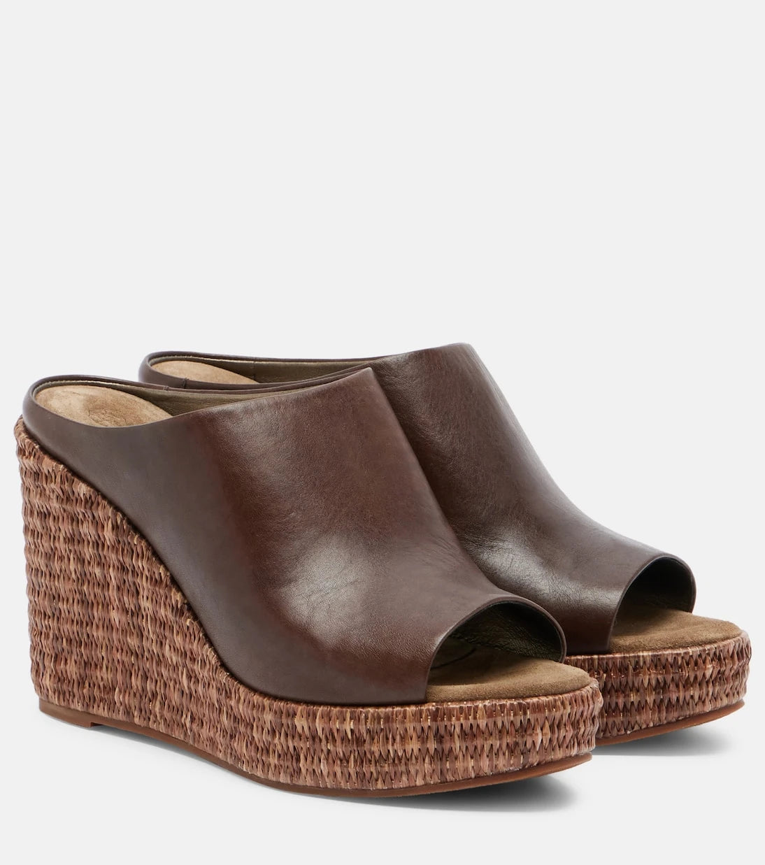 Brunello Cucinelli - Leather espadrille wedges