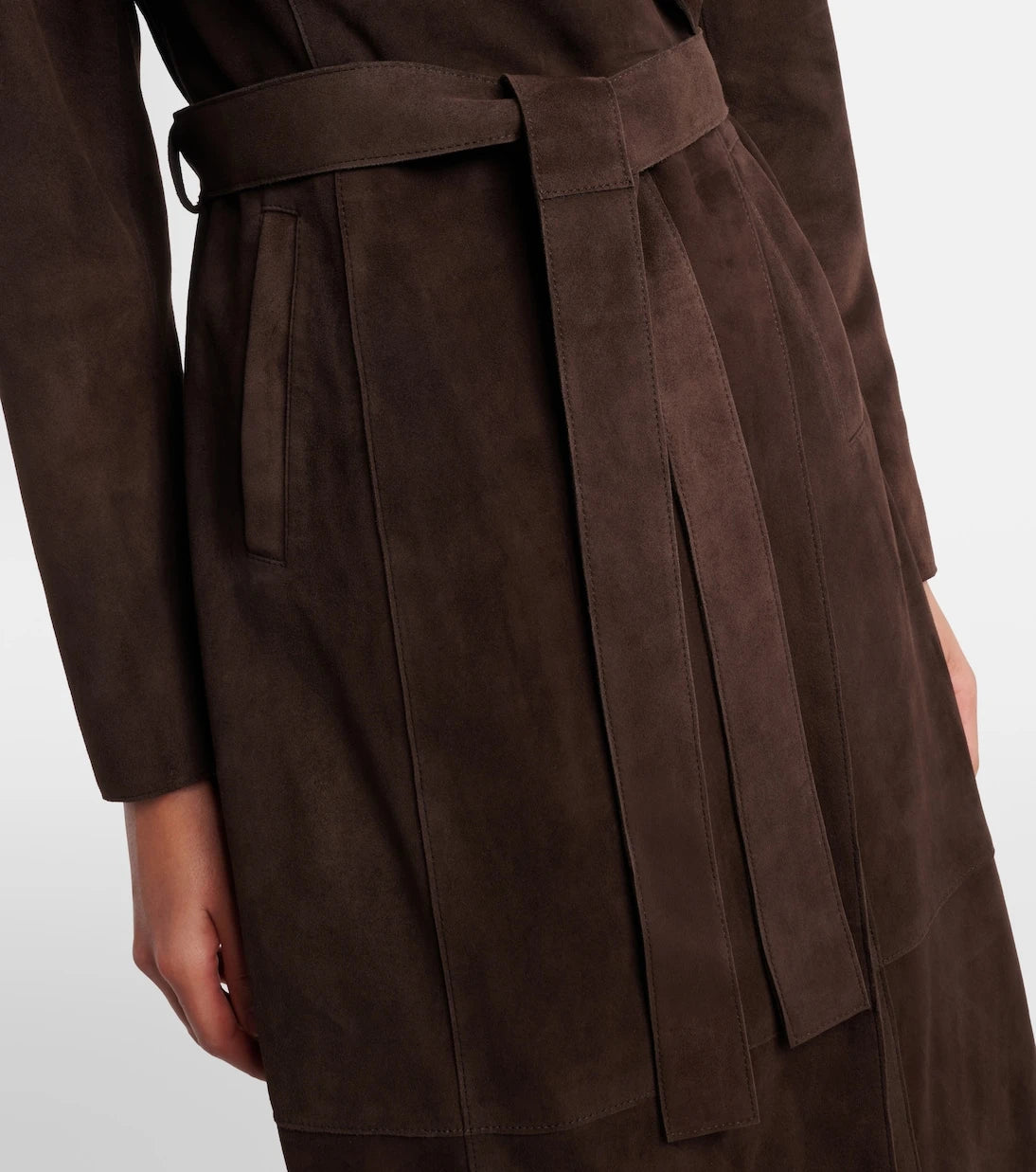 Nour Hammour - Winona belted suede wrap coat