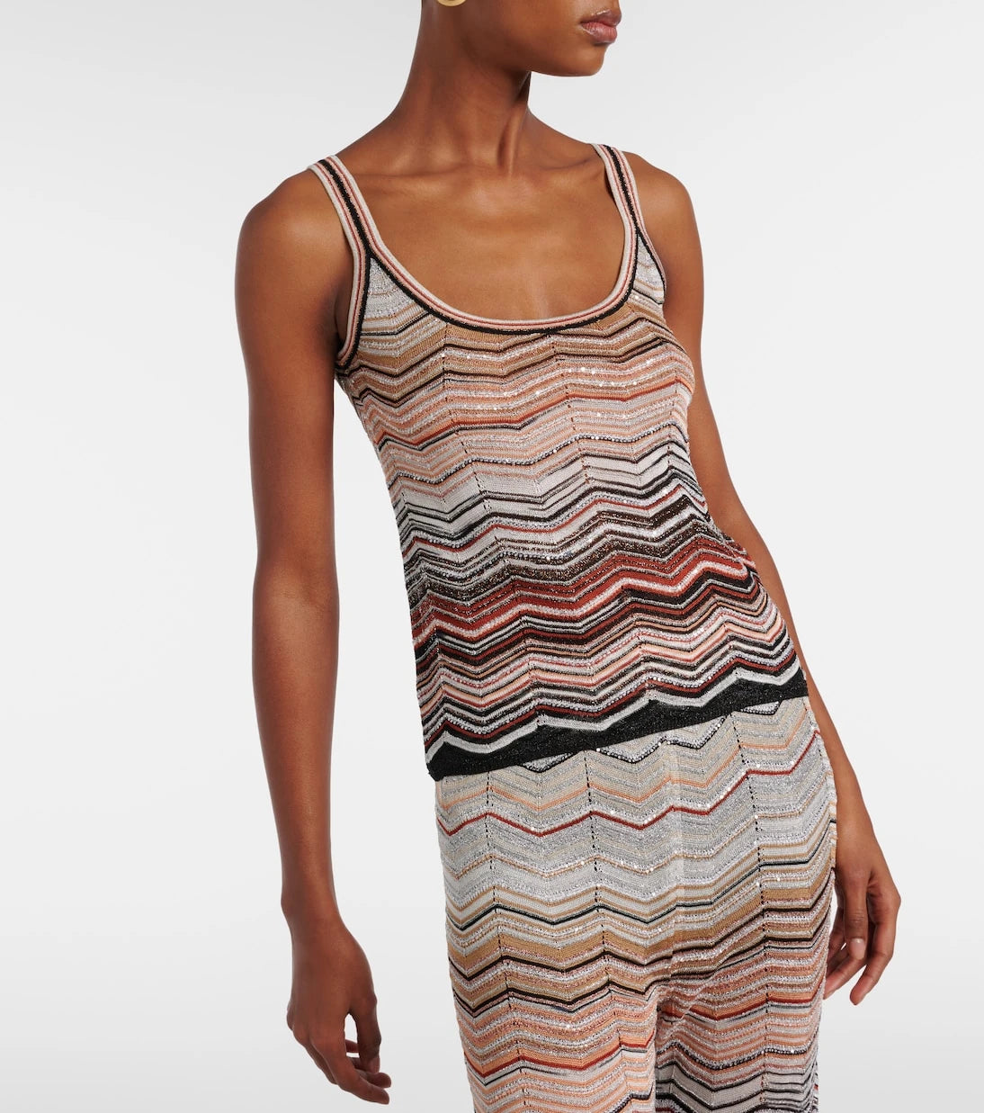Missoni - Zigzag sequined lamé top