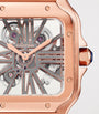Large Rose Gold Santos de Skeleton Watch 28mm