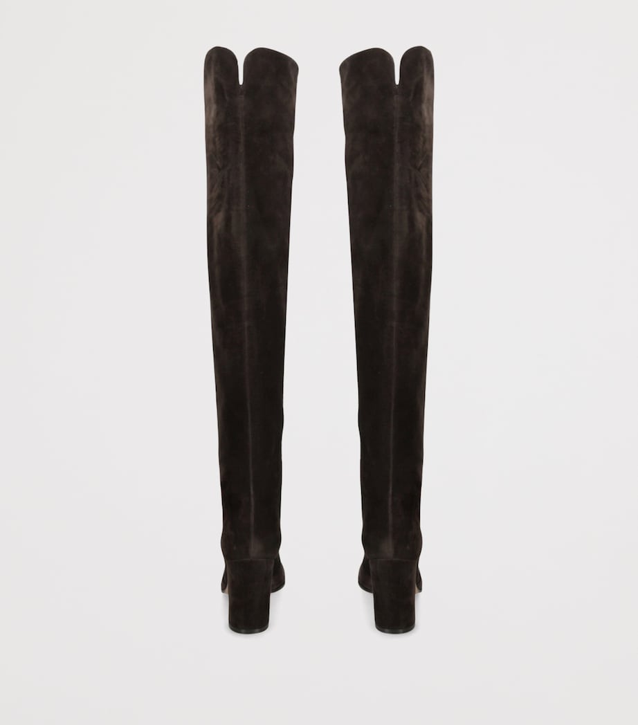 Gianvito Rossi Brown Suede Glen Over-The-Knee Boots 45