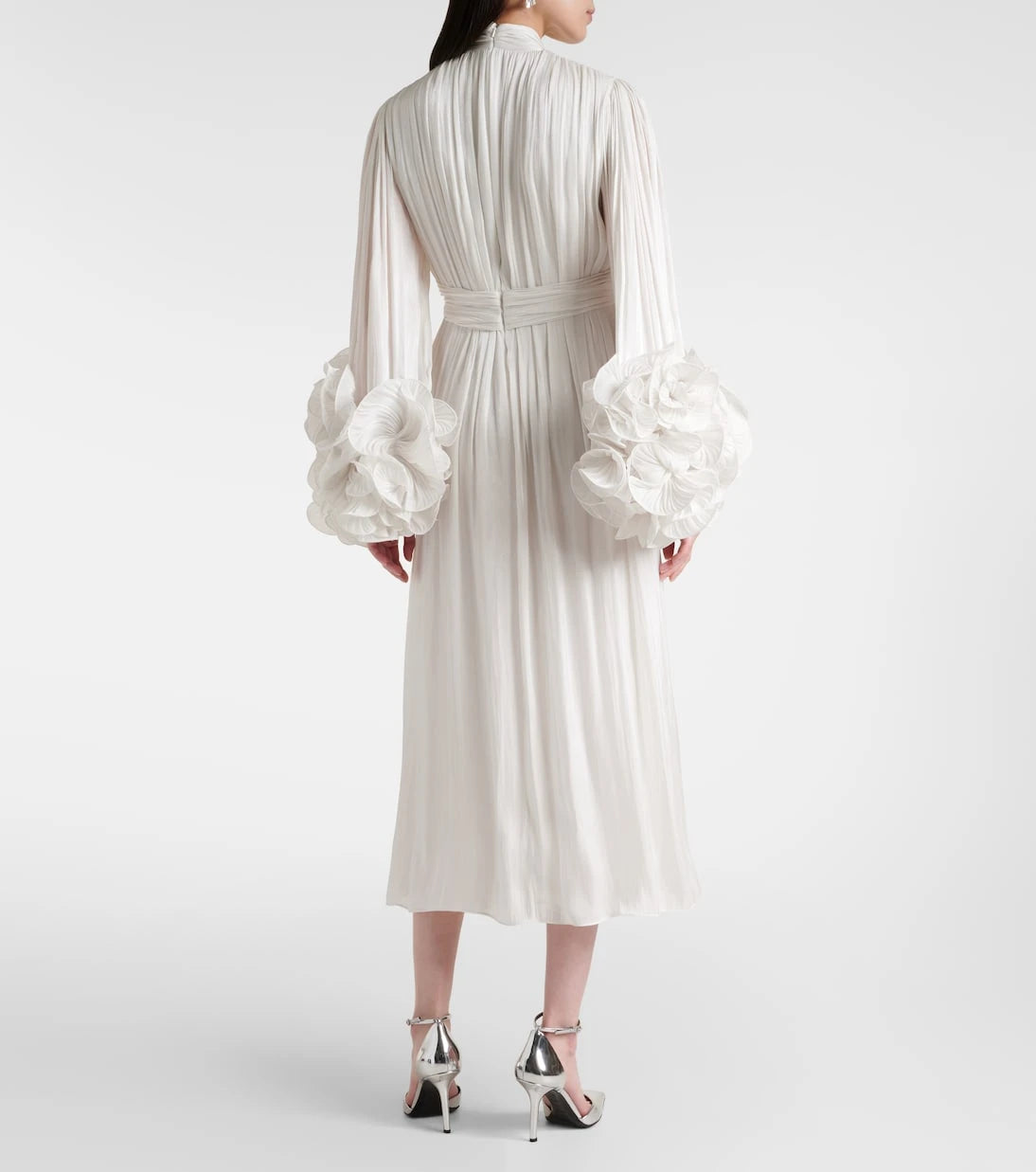Costarellos - Ruffled pleated gown