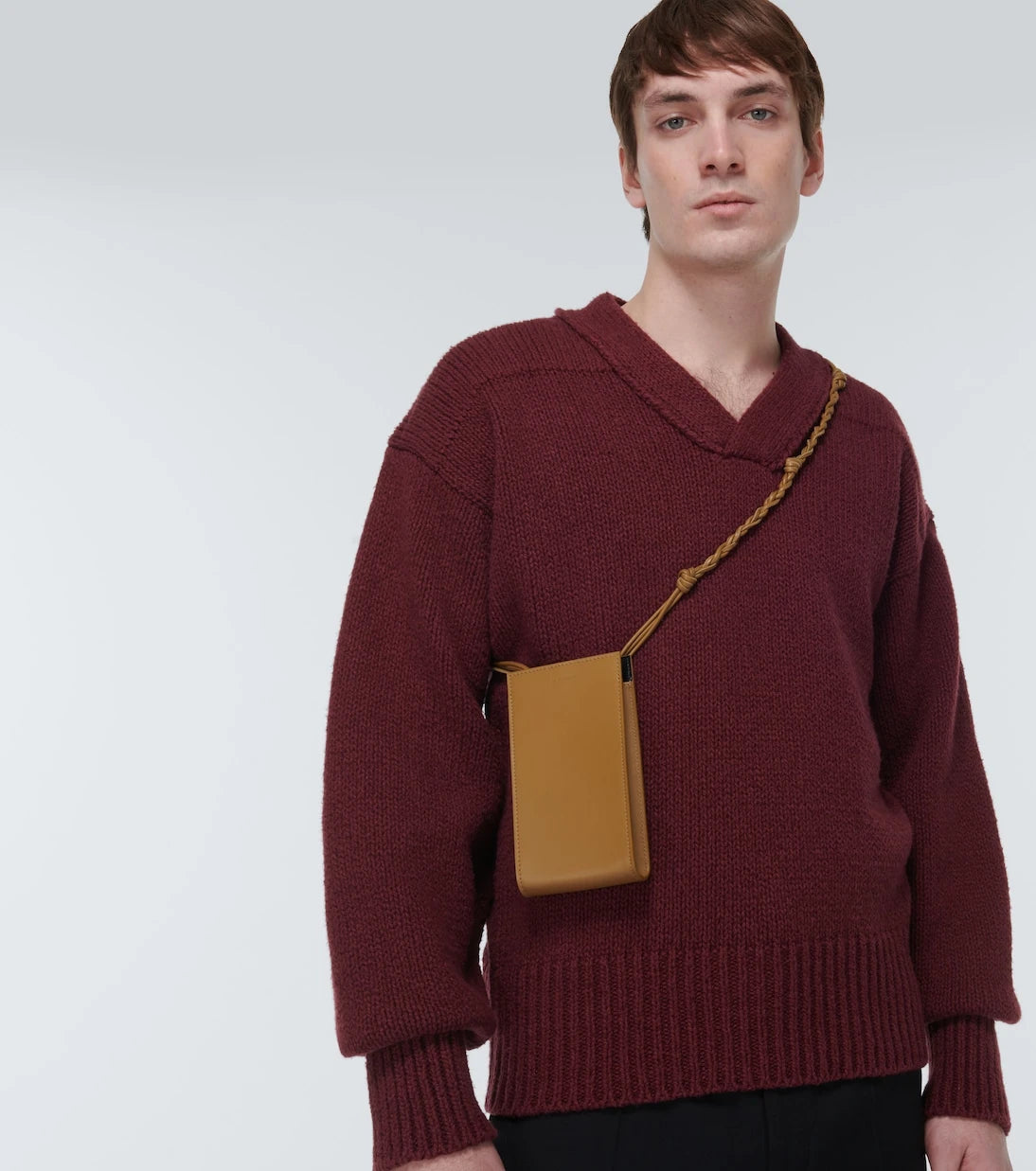 Jil Sander - Embossed leather phone pouch