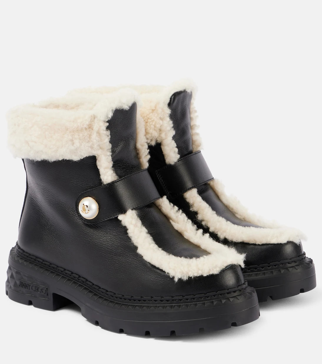 Jimmy Choo - Shea shearling-lined leather ankle boots