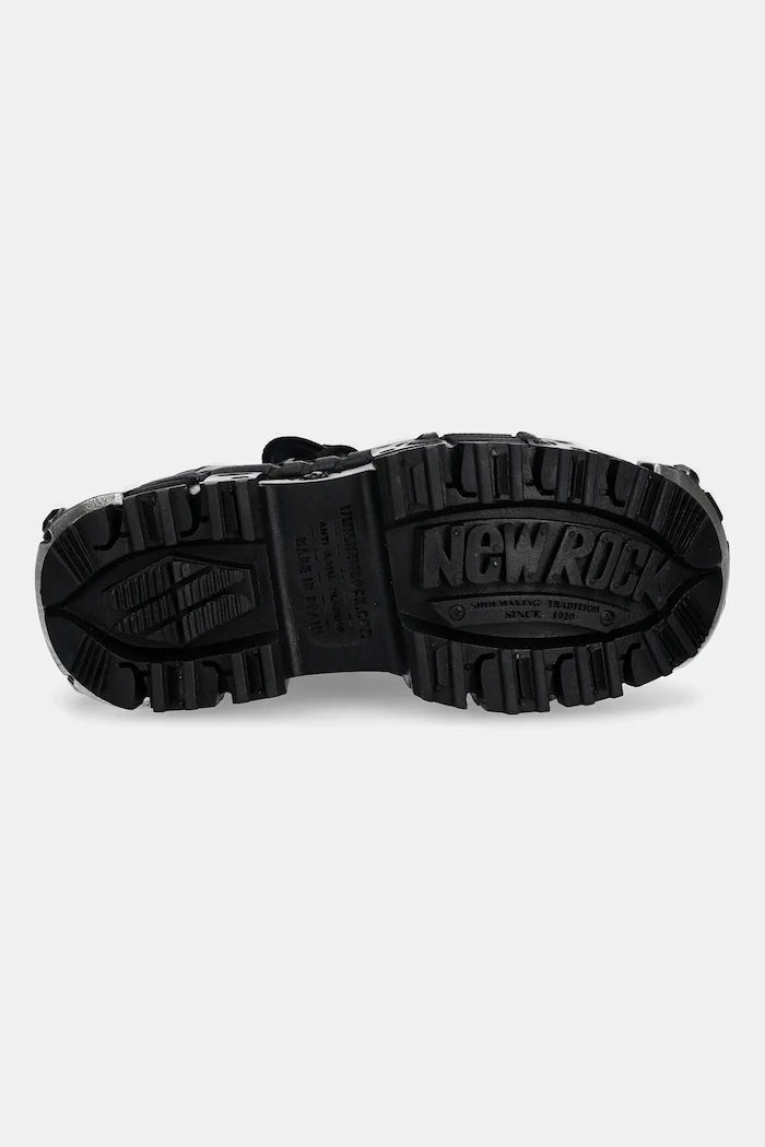 New Rock Crust Negro, Tank Casco Negro Power Deri Sneaker