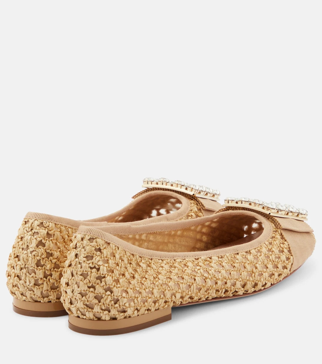 Roger Vivier - Très Vivier raffia-effect ballet flats