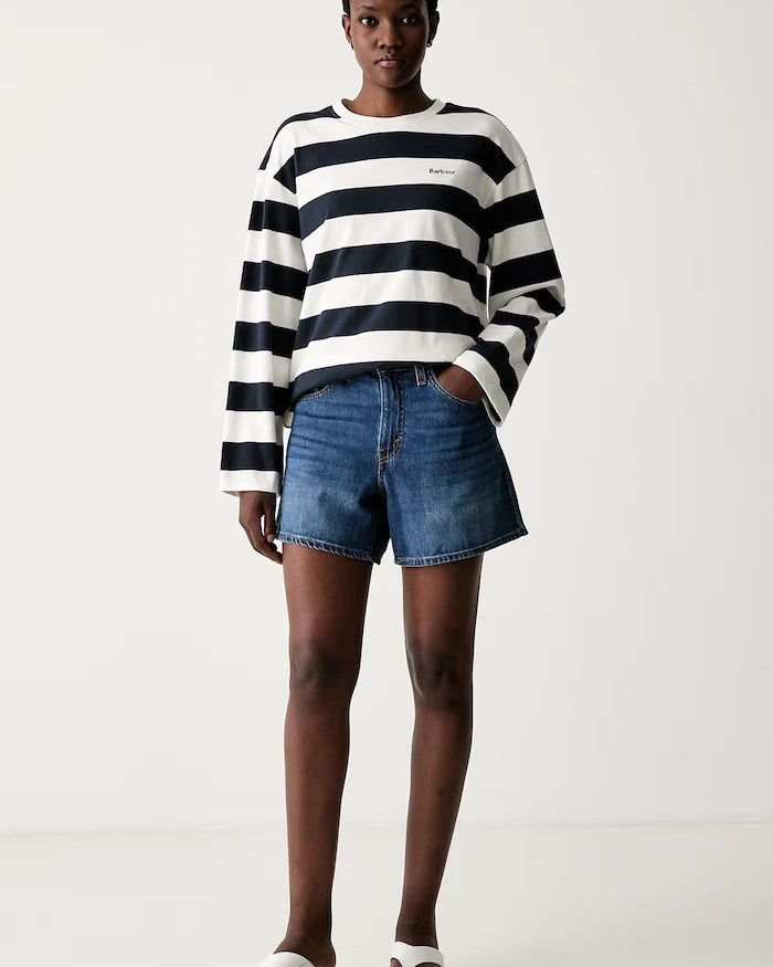 Levi's къс панталон дамски от деним CINCH MID-THIGH