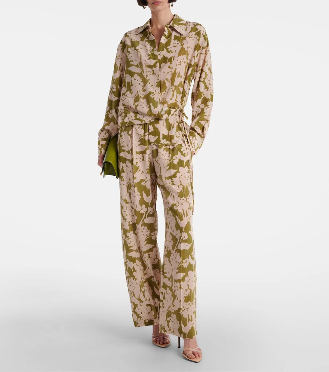 Victoria Beckham - Printed gathered silk blouse
