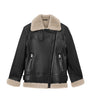 AllSaints Shearling Sola Leather Jacket BLACK/NATURAL