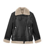 AllSaints Shearling Sola Leather Jacket BLACK/NATURAL