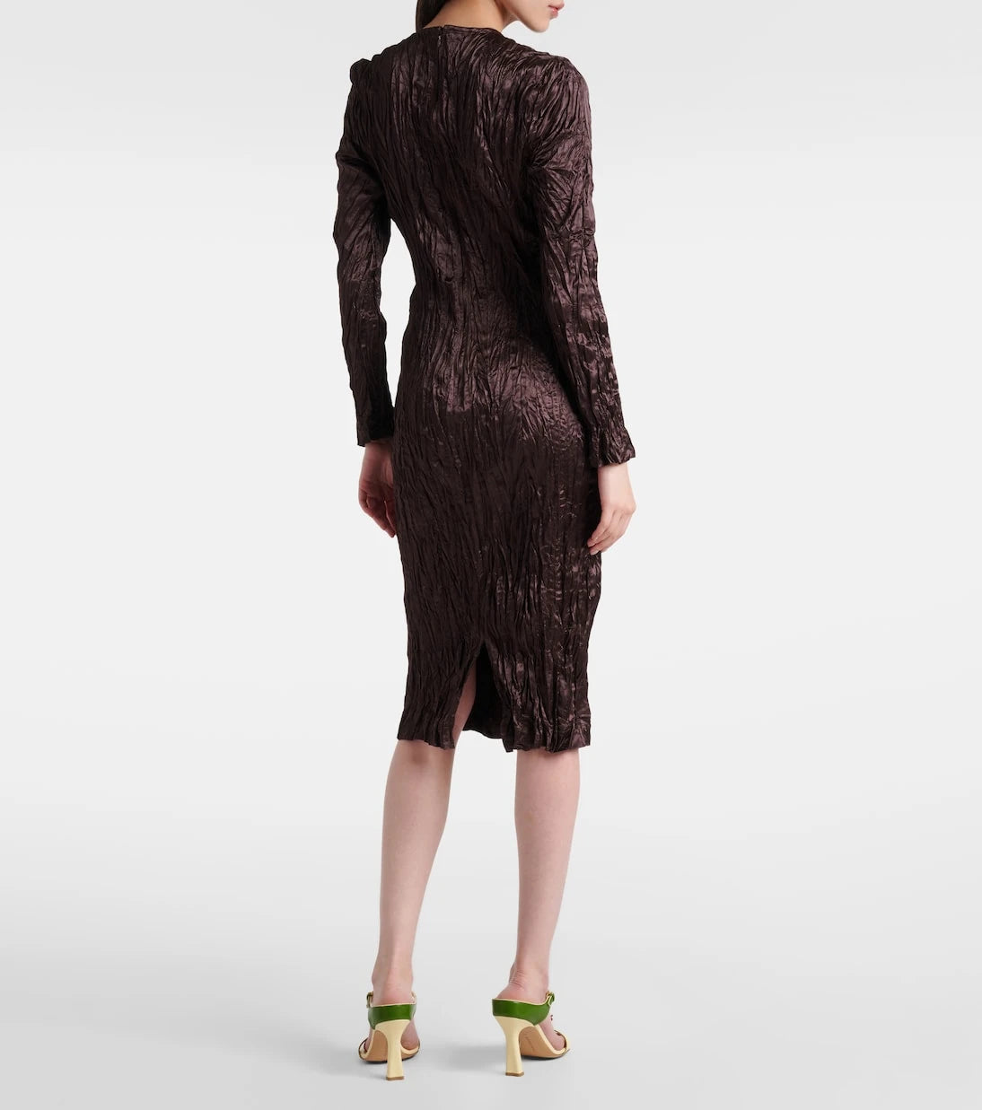 Bottega Veneta - فستان ميدي من الساتان