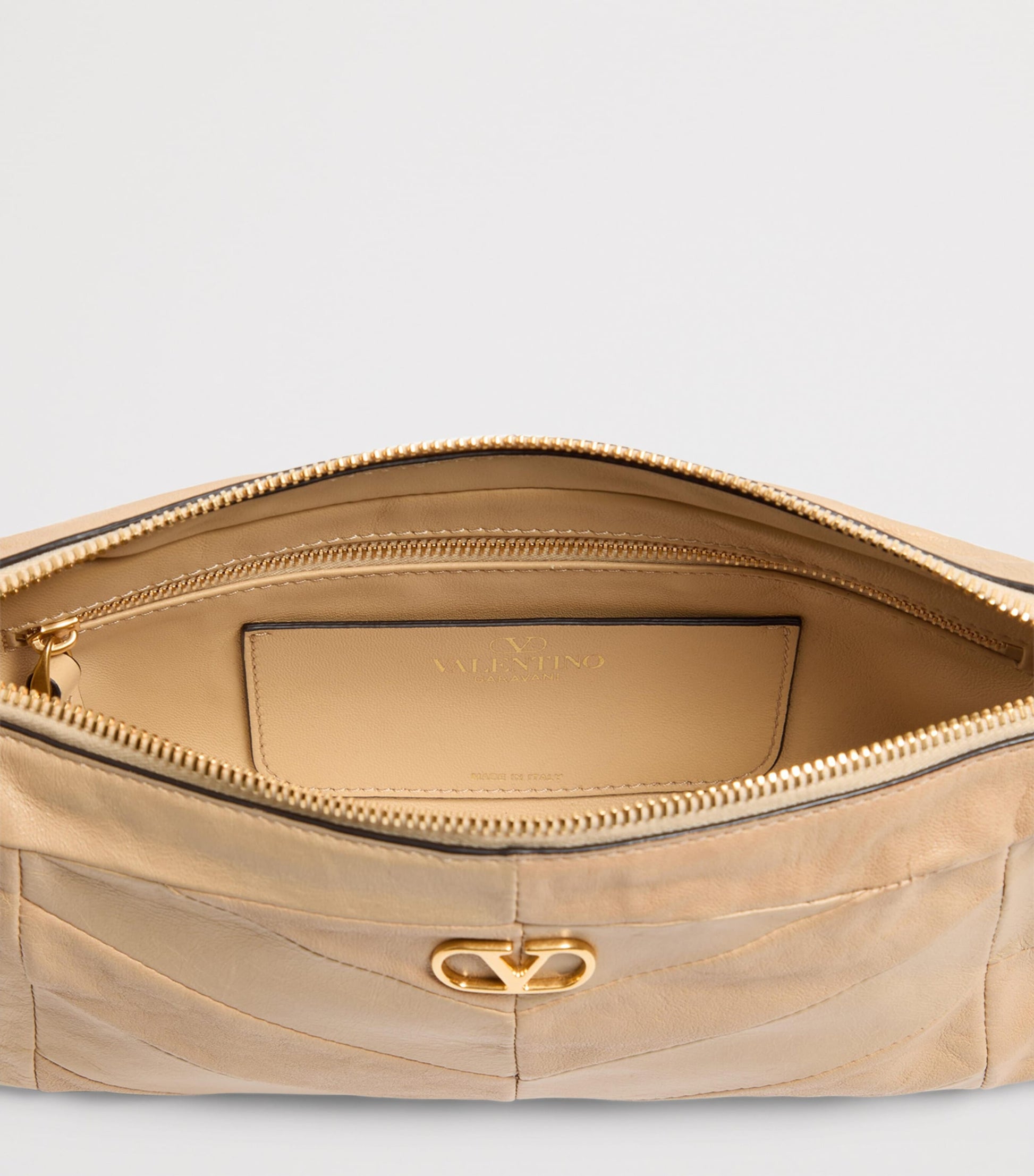 Valentino Garavani Beige Small Lambskin Panthea Shoulder Bag