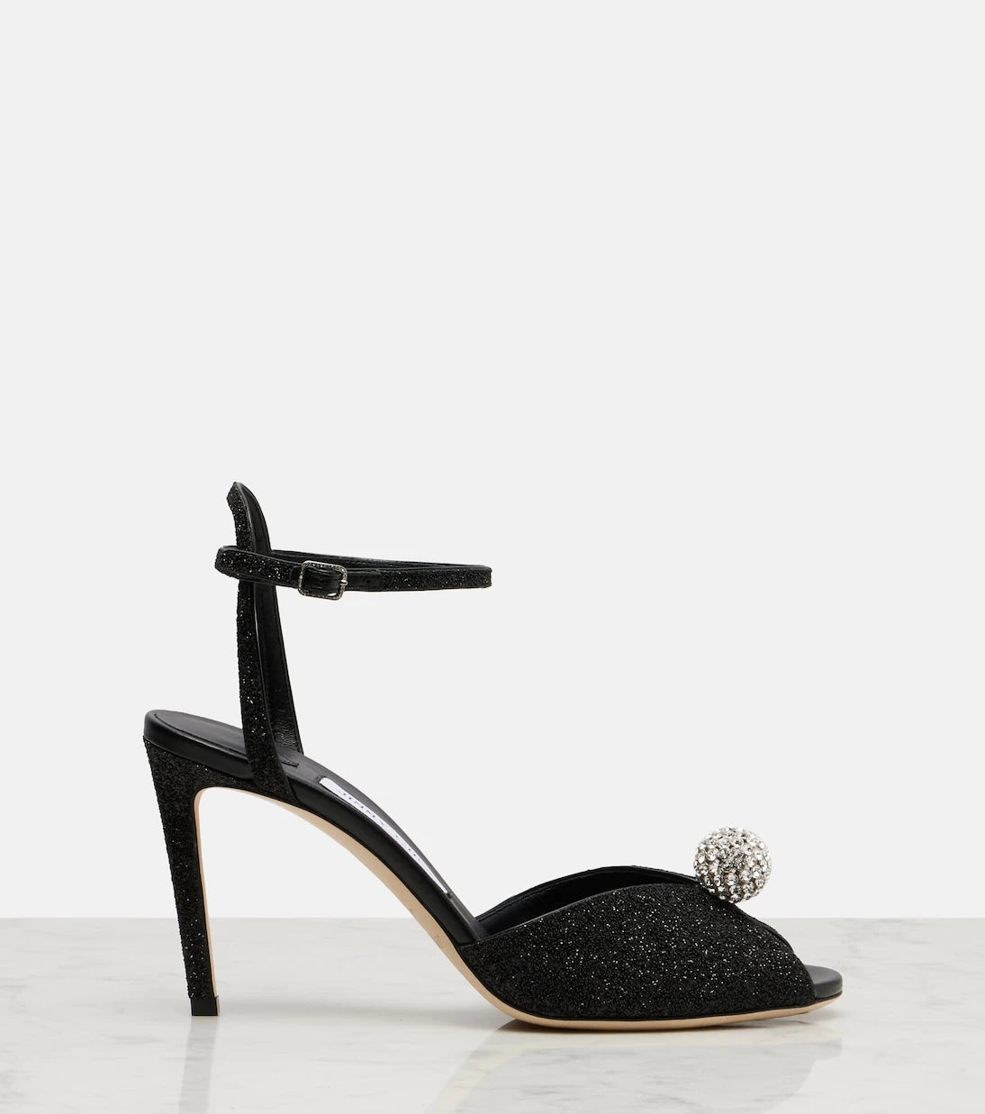 Jimmy Choo - Sacora 85 glitter peep-toe sandals