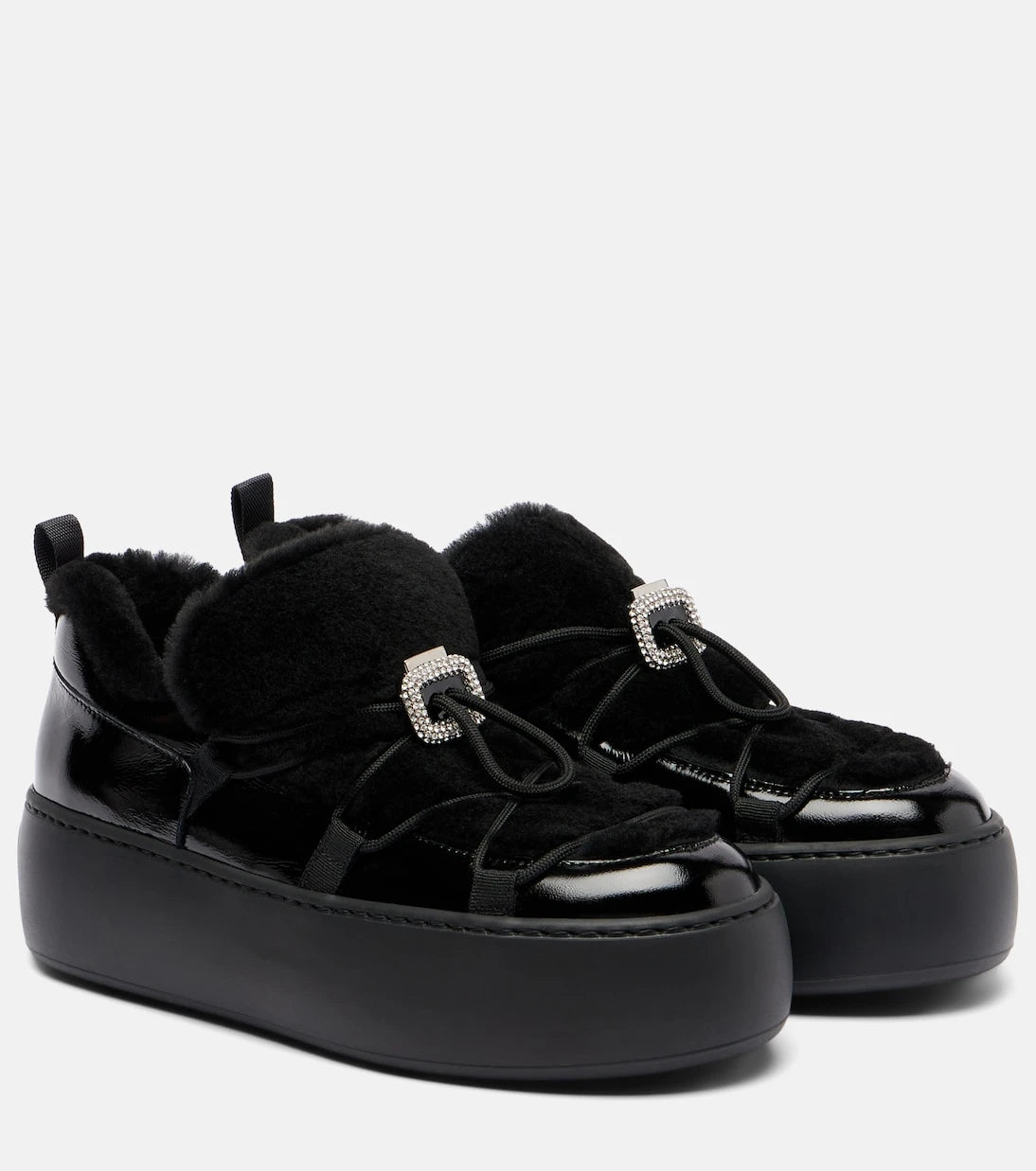 Roger Vivier - حذاء رياضي Viv' Up من جلد الغنم والجلد اللامع